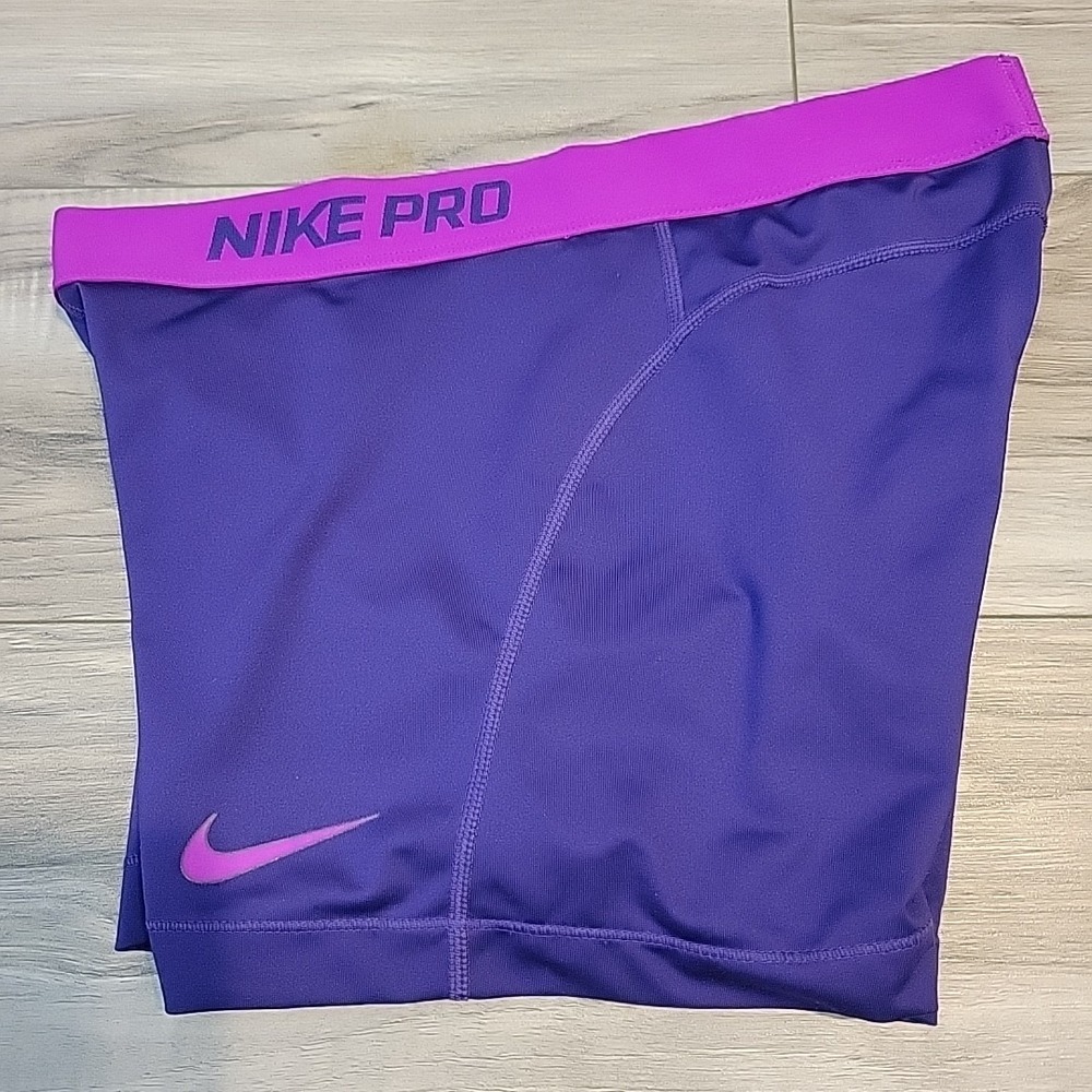 Nike Pro Shorts Womens Large Purple Dri-FIT Compression Athletic Gym Sport Train